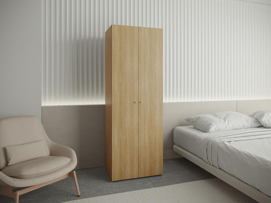 Closet Beico, Fresno Europeo y Blanco Duqueza, Con Dos Puertas Abatibles y Un TuboCromado