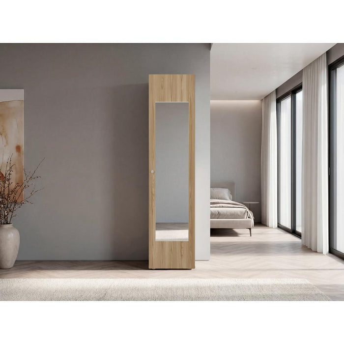 Closet Alma, Fresno Europeo Y Blanco, Con Espejo, una puerta abatible variedad de entrepaños ZF