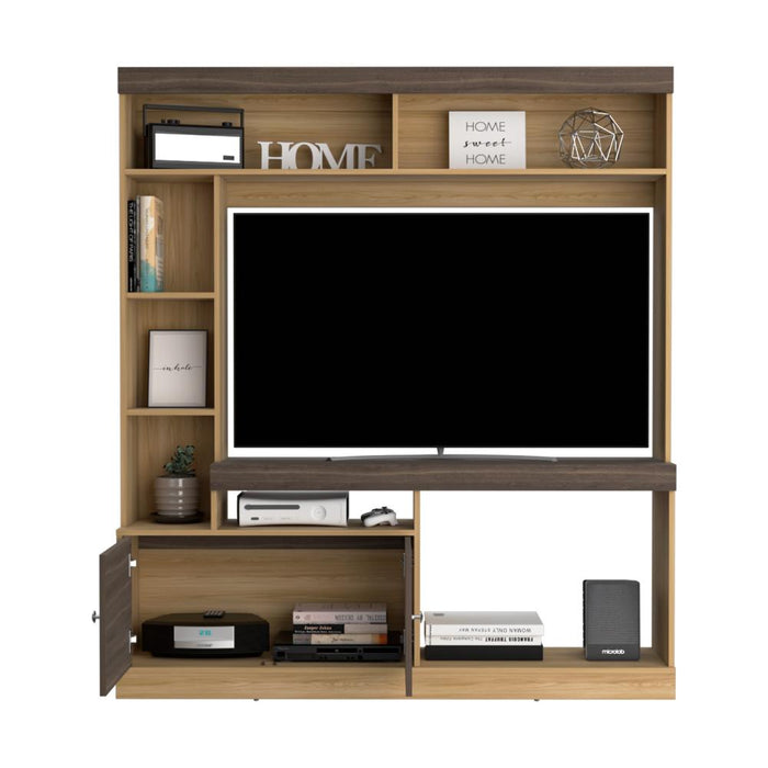 Mesa Para Tv Roy, Fresno Europeo y Milan, con Espacio Para Televisor de 50 Pulgadas