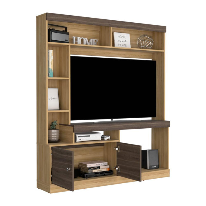 Mesa Para Tv Roy, Fresno Europeo y Milan, con Espacio Para Televisor de 50 Pulgadas