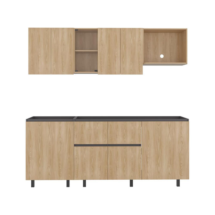Cocina Integral Amantia, Fresno Europeo y Plata Oscuro, No Incluye Meson