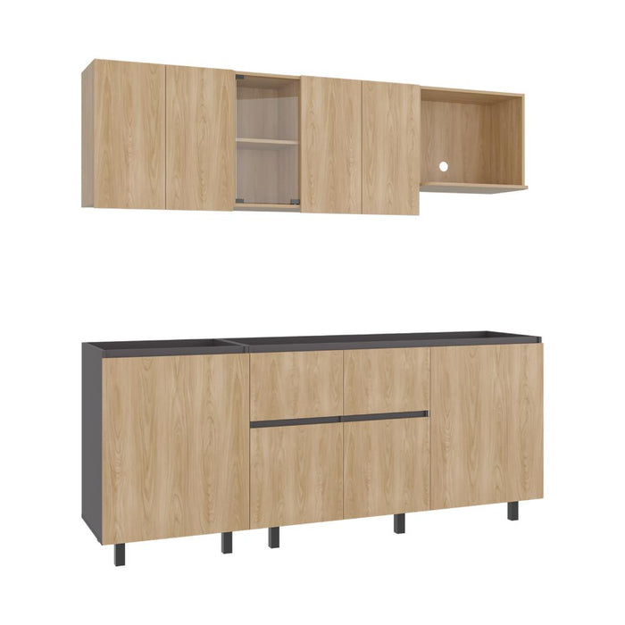 Cocina Integral Amantia, Fresno Europeo y Plata Oscuro, No Incluye Meson