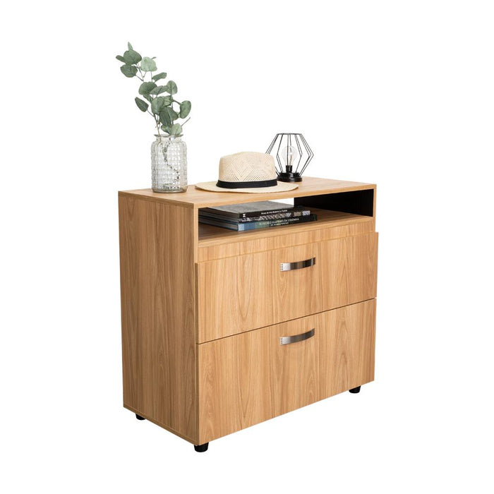 Organizador Barin, Fresno Europeo y Wengue, con compatimentos para objetos decorativos