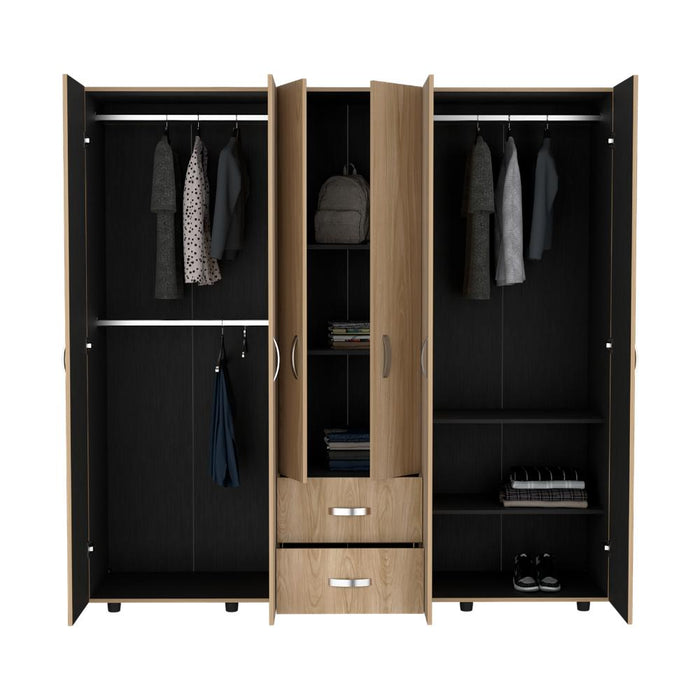 Closet Barin 200, Fresno Europeo y Wengue, con cuatro puertas abatibles