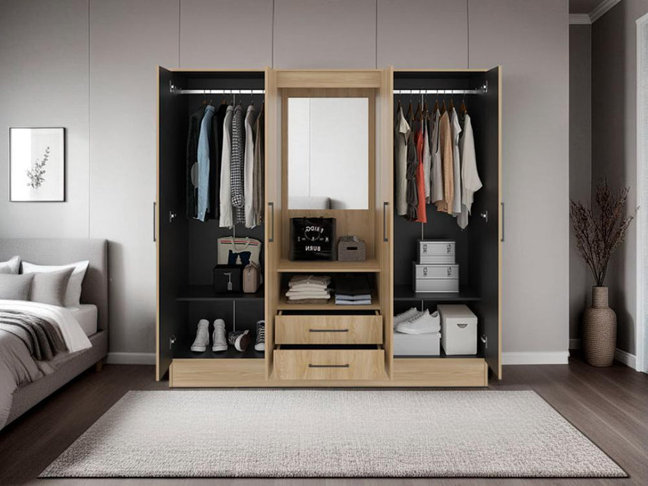 Closet Barmine, Fresno Europeo y Wengue, con dos cajones organizadores multiusos