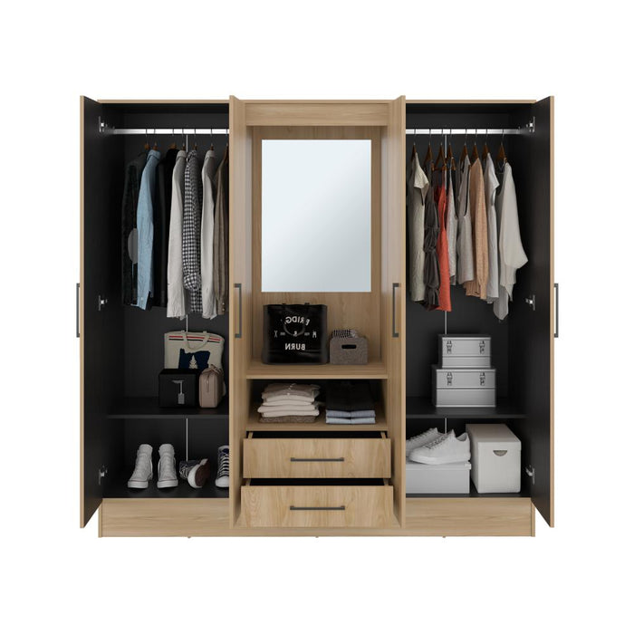 Closet Barmine, Fresno Europeo y Wengue, con dos cajones organizadores multiusos