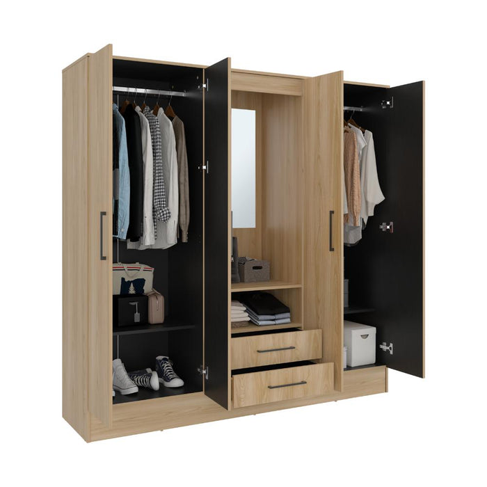 Closet Barmine, Fresno Europeo y Wengue, con dos cajones organizadores multiusos