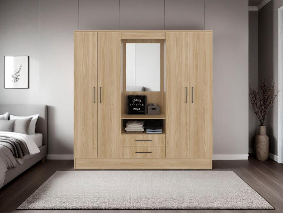 Closet Barmine, Fresno Europeo y Wengue, con dos cajones organizadores multiusos