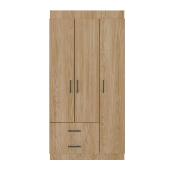 Closet Houston, Fresno Europeo y Wengue, Con Tres Puertas Batientes y Dos Cajones Con Amplio Espacio De Almacenamiento