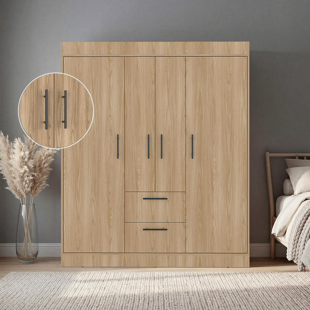 Closet Aura II, Fresno Europeo y Wengue, con 4 puertas y dos cajones