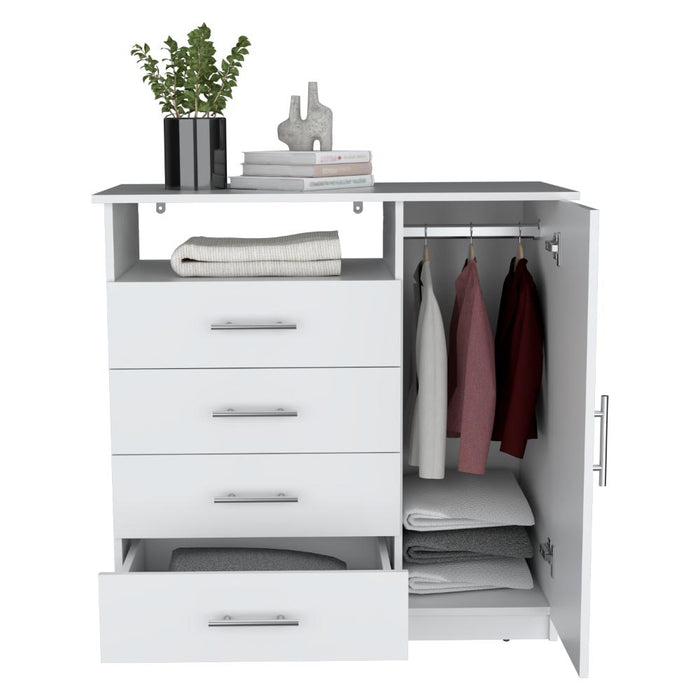 Organizador Barlovento, Blanco Duqueza, con Cuatro Cajones y una Puerta