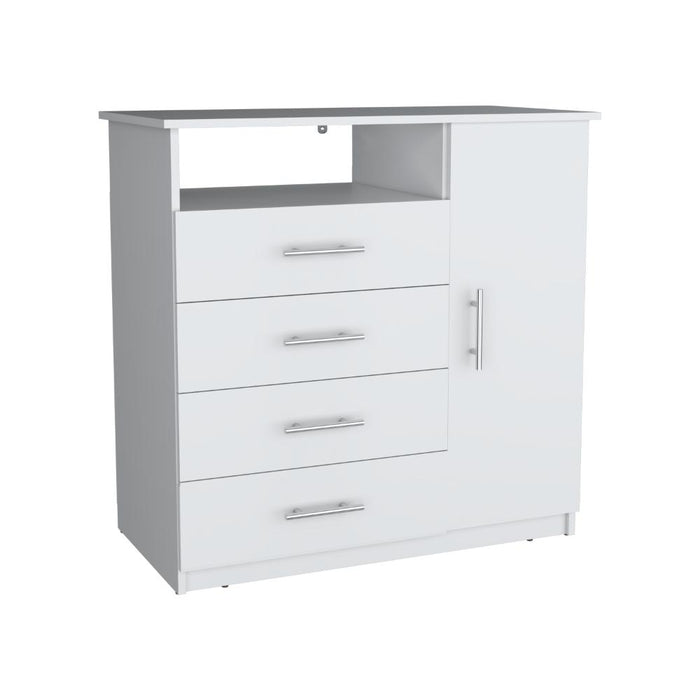 Organizador Barlovento, Blanco Duqueza, con Cuatro Cajones y una Puerta