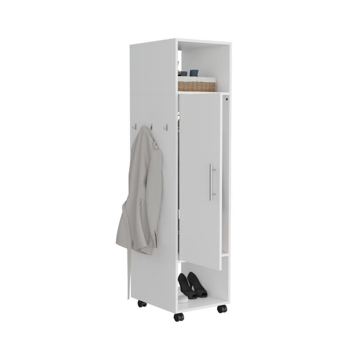 Closet Cuter, Blanco Kronospan, con puerta y espejo lateral ZF