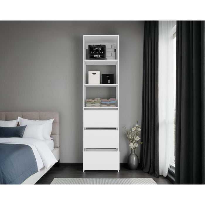 Closet  Eco, Kronos Blanco, Con tres entrepaños y tres cajones amplios para organizar ropa ZF