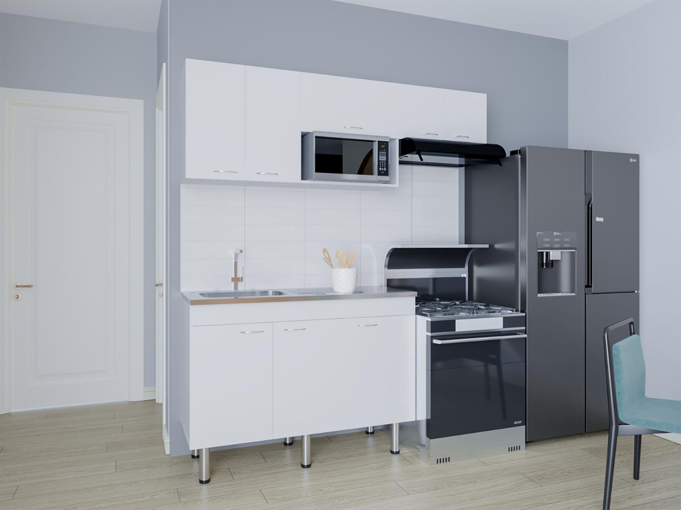 Cocina Integral Oceana, Kronos Blanco, Incluye Meson 118 cm ZF