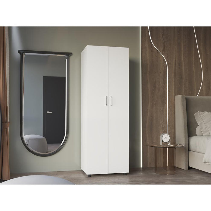 Closet Rayo, Blanco, con dos puertas y tubo en su interior