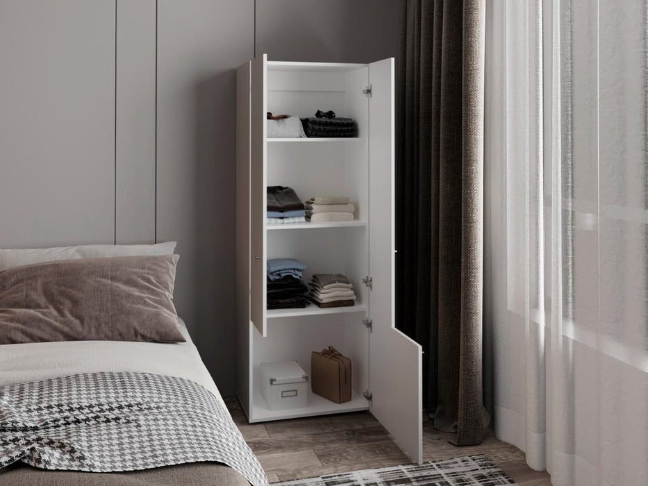 Closet Beico II, Blanco Duqueza, Con Tres Puertas Abatibles y Cuatro Entrepaños