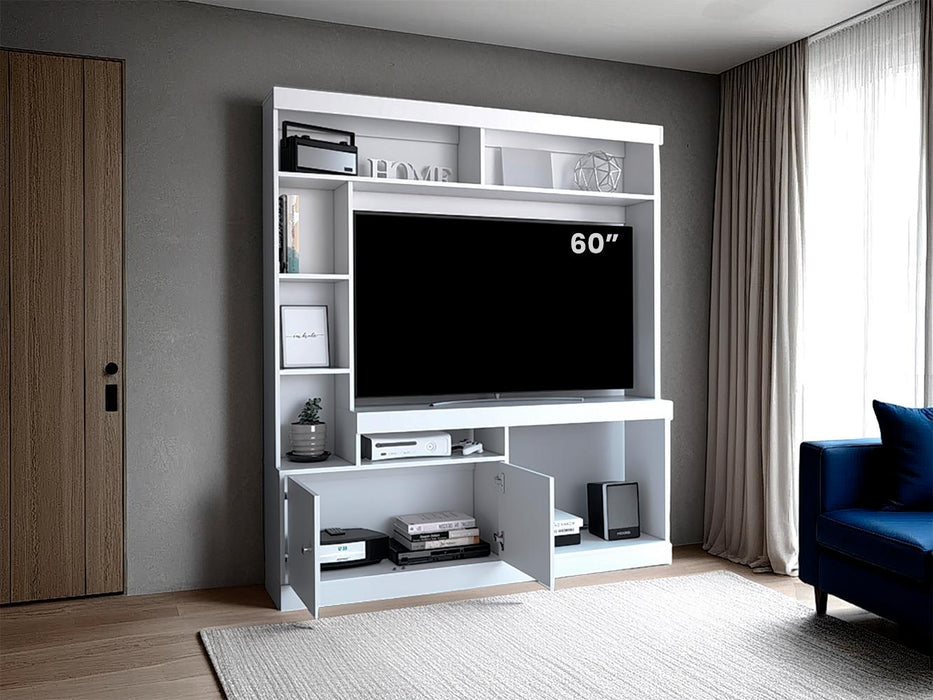 Mesa Para Tv Roy, Blanco Duqueza, con Espacio Para Televisor de 50 Pulgadas