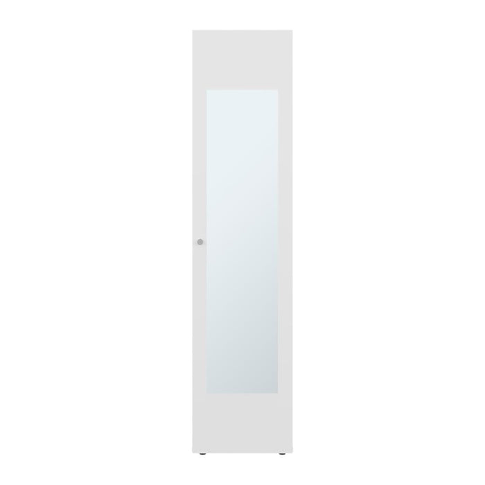 Closet Con Espejo Alma, Blanco Duqueza, Una puerta abatible y entrepaños para guardar ropa ZF