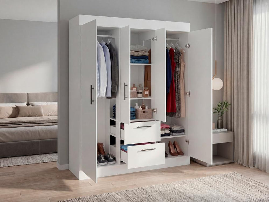 Closet aura, blanco duquesa, con 4 puertas y 2 cajones