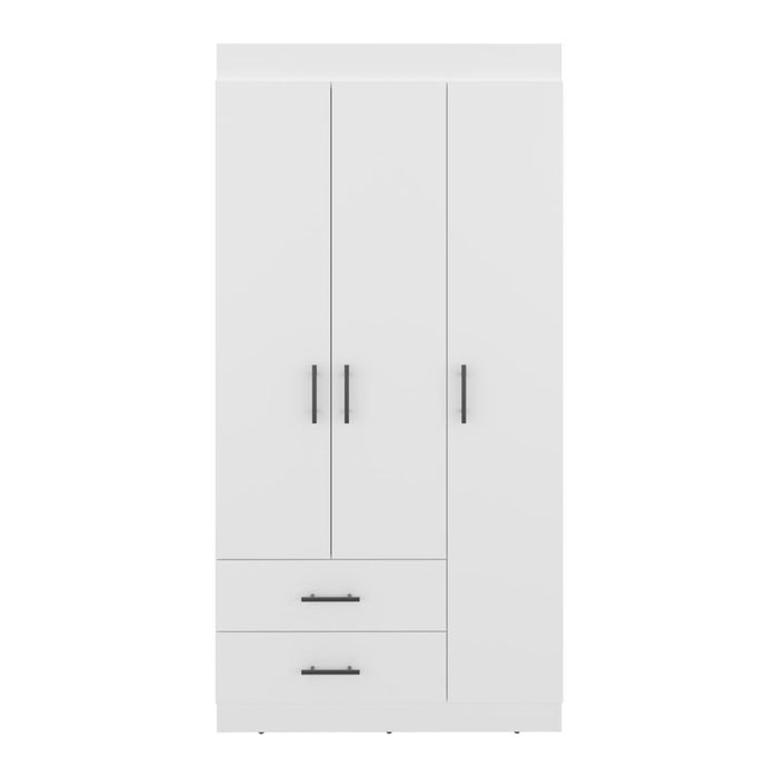 Closet houston, blanco duqueza, con cuatro puertas batientes y dos cajones con amplio espacio ee almacenamiento