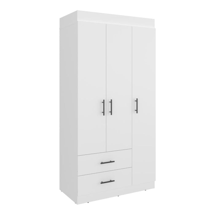 Closet houston, blanco duqueza, con cuatro puertas batientes y dos cajones con amplio espacio ee almacenamiento