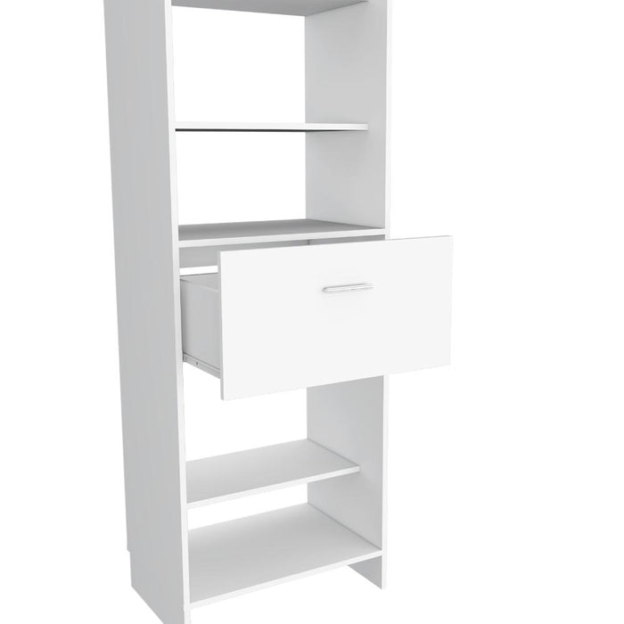 Closet Delhi 150, Blanco Duqueza, Con Tres Entrepaños y Un Tubo Para Colgar Ropa ZF