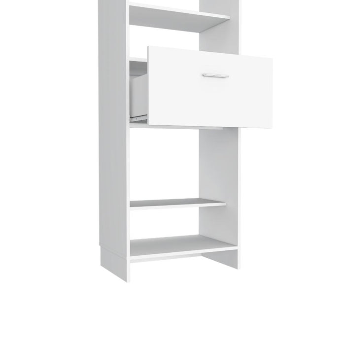 Closet Delhi 150, Blanco Duqueza, Con Tres Entrepaños y Un Tubo Para Colgar Ropa ZF