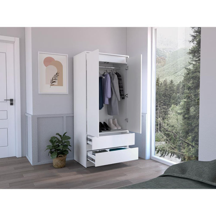 Closet Cruella, Blanco, Con Dos Puertas Abatibles Debe Ser Anclado a La Pared ZF