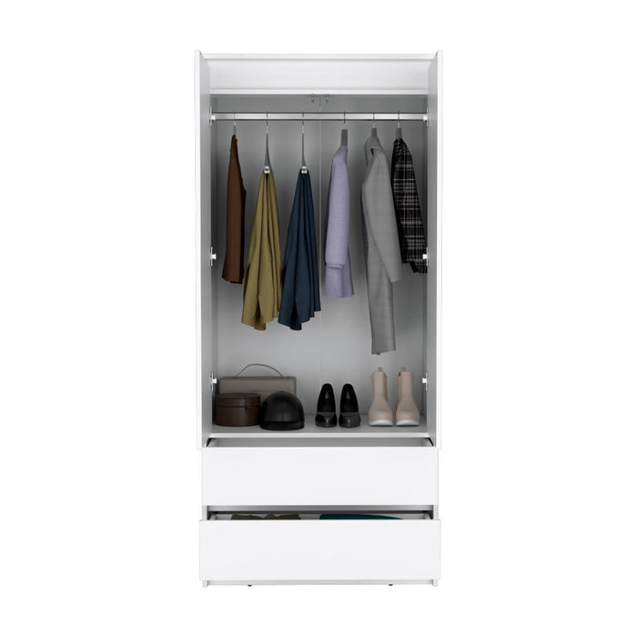 Closet Cruella, Blanco, Con Dos Puertas Abatibles Debe Ser Anclado a La Pared ZF