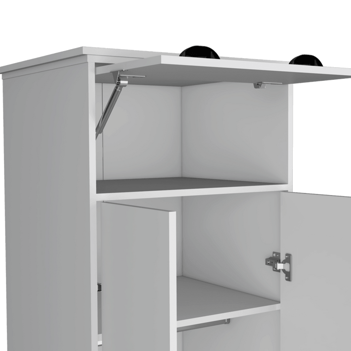 Closet Denis, Blanco Duqueza, Con Dos Puertas Batientes y Dos Cajones ZF