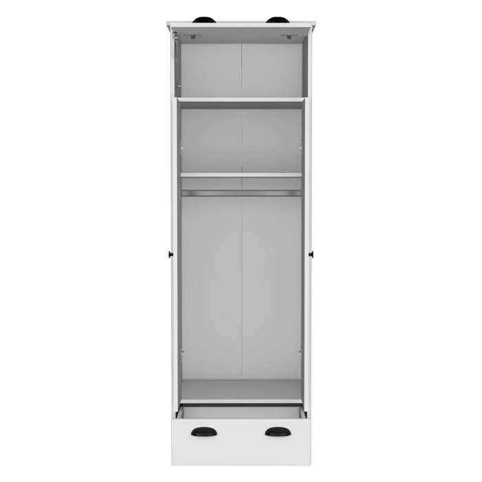 Closet Denis, Blanco Duqueza, Con Dos Puertas Batientes y Dos Cajones ZF