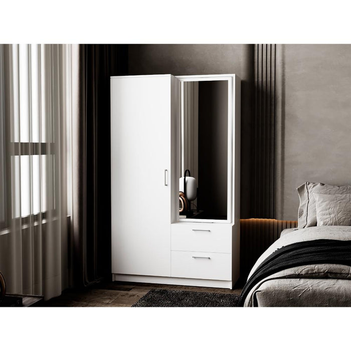 Closet Sevil, Blanco, con espejo y zapatero incluido