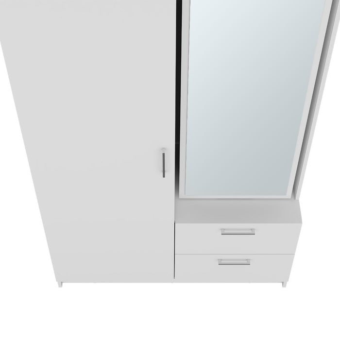 Closet Sevil, Blanco, con espejo y zapatero incluido