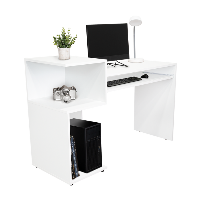 Combo Para Oficina Izan, Blanco, Incluye Escritorio y Biblioteca