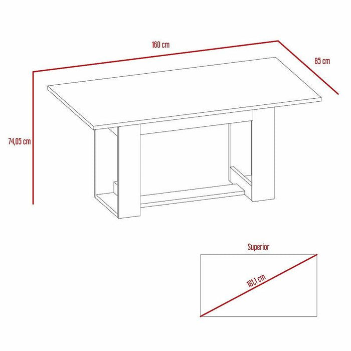 Mesa Para Comedor Volder, Cobre, con amplia superficie, No incluye Sillas
