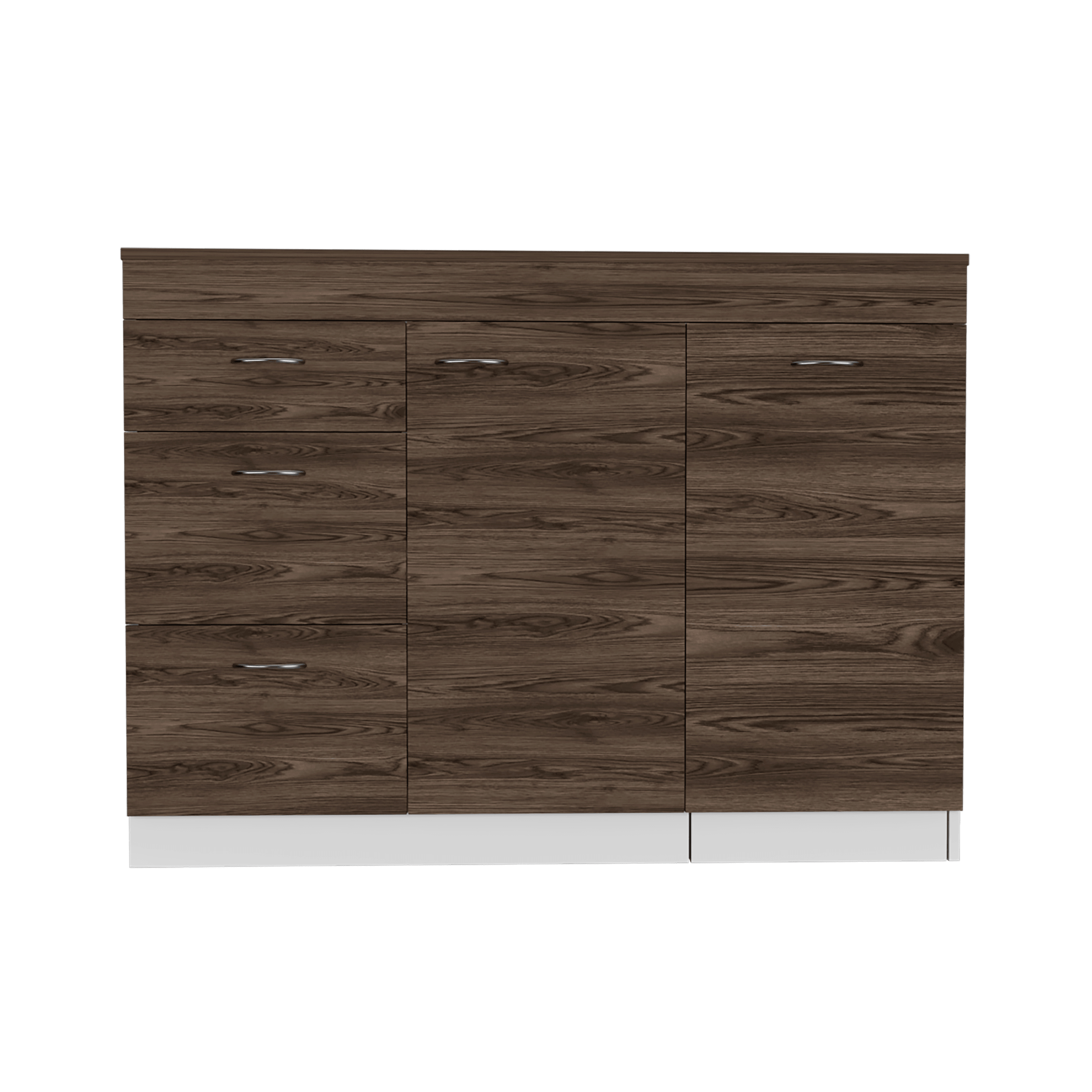 Gabinete Inferior de Cocina Amatista, Blanco y Chocolate, con Amplia Capacidad de Almacenamiento, no Incluye Mesón  ZF