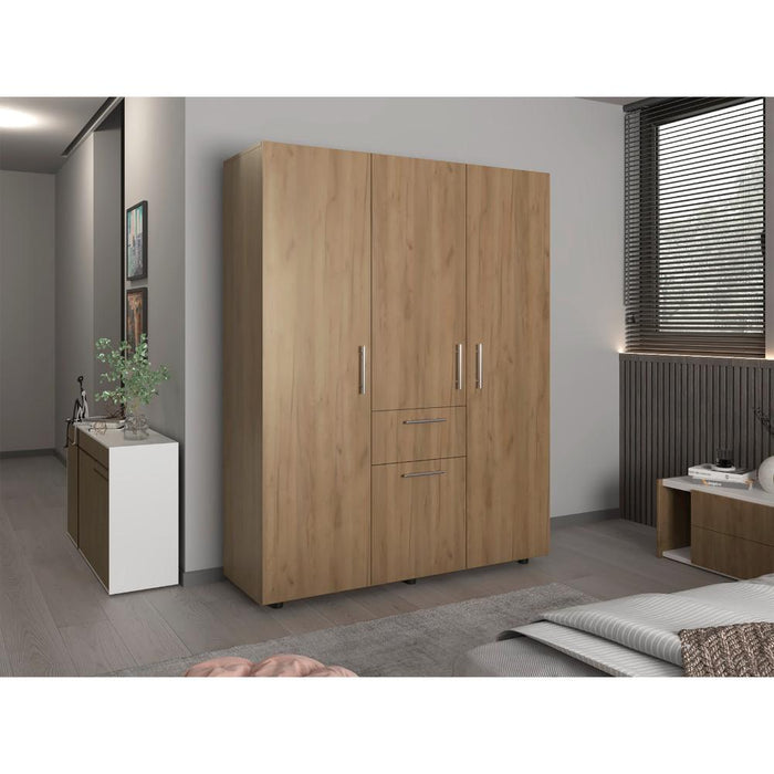 Closet Bariloche Bombay Eco ll, Fresno Europeo, Con Variedad de Entrepaños y Cuatro Puertas Abatibles ZF