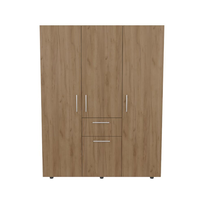 Closet Bariloche Bombay Eco ll, Fresno Europeo, Con Variedad de Entrepaños y Cuatro Puertas Abatibles ZF