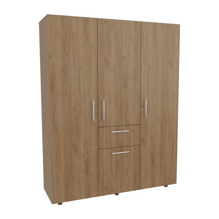 Closet Bariloche Bombay Eco ll, Fresno Europeo, Con Variedad de Entrepaños y Cuatro Puertas Abatibles ZF