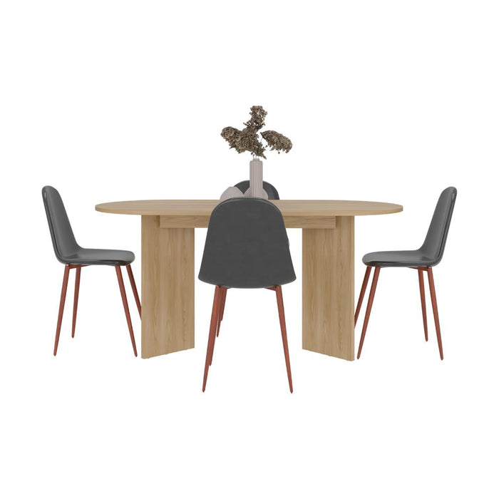 Mesa Para Comedor Ted, Fresno Europeo, Con amplia superficie, no incluye sillas