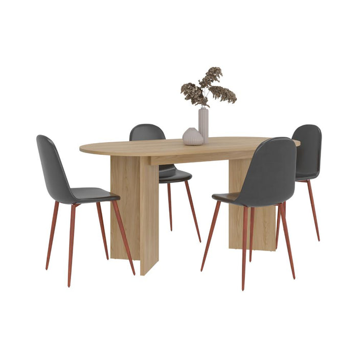 Mesa Para Comedor Ted, Fresno Europeo, Con amplia superficie, no incluye sillas