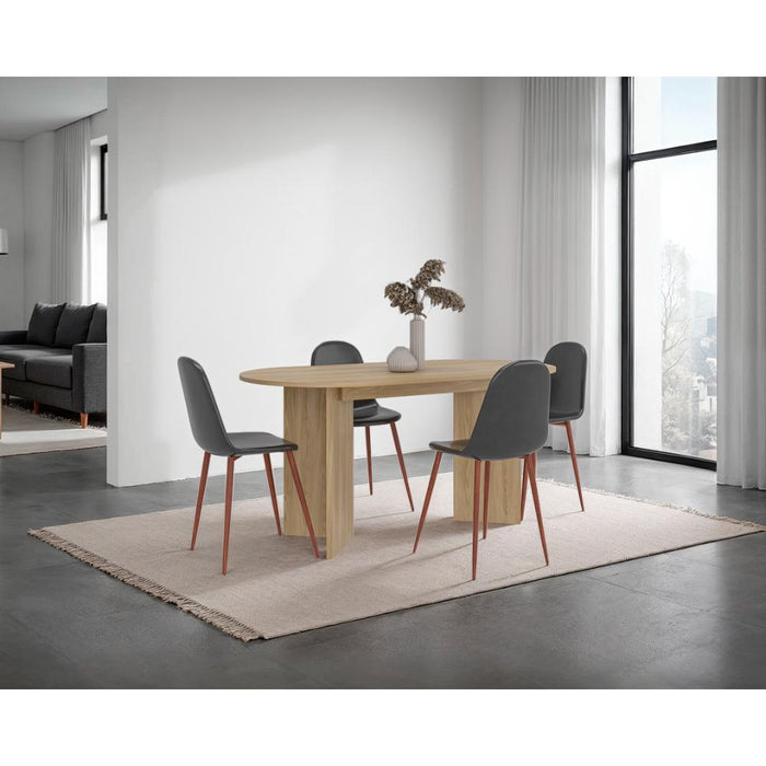 Mesa Para Comedor Ted, Fresno Europeo, Con amplia superficie, no incluye sillas