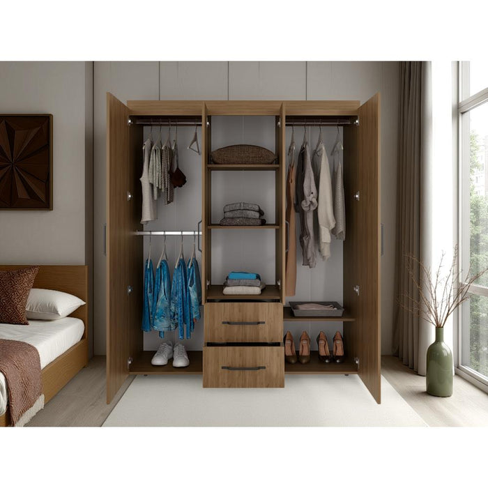 Closet Bariloche Eco, Kronos Fresno, Moderno con Variedad De Entrepaños, cuatro puertas y dos cajones ZF