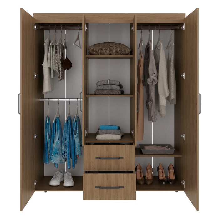 Closet Bariloche Eco, Kronos Fresno, Moderno con Variedad De Entrepaños, cuatro puertas y dos cajones ZF