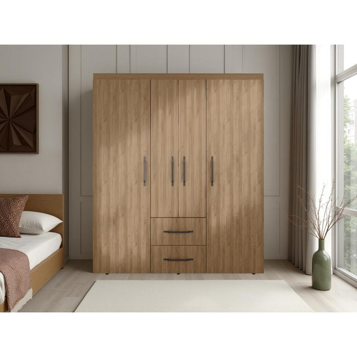 Closet Bariloche Eco, Kronos Fresno, Moderno con Variedad De Entrepaños, cuatro puertas y dos cajones ZF