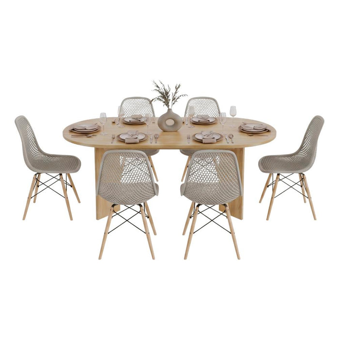 Mesa para Comedor Ted 187, Fresno Europeo, para Seis Puestos, No Incluye Sillas