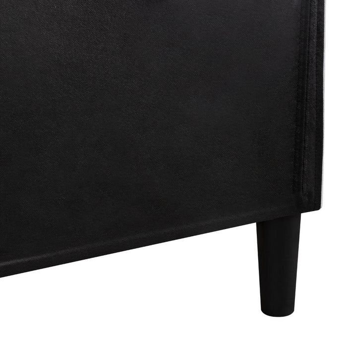 Cama Doble Lisa, Gris Claro, Madera roble tapizada