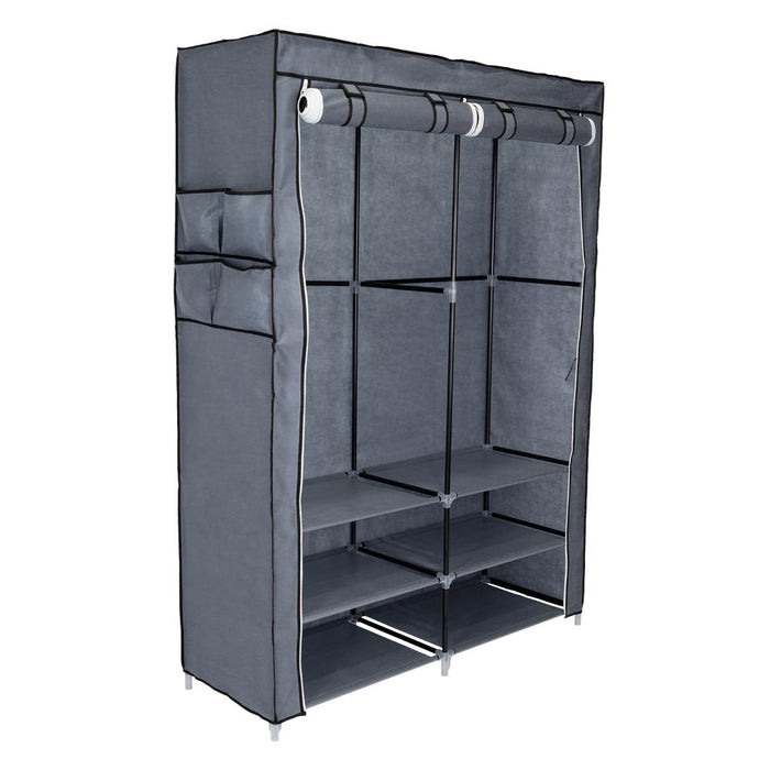 Closet Portátil Jeanpool, Gris, Variedad de Entrepaños en Tela