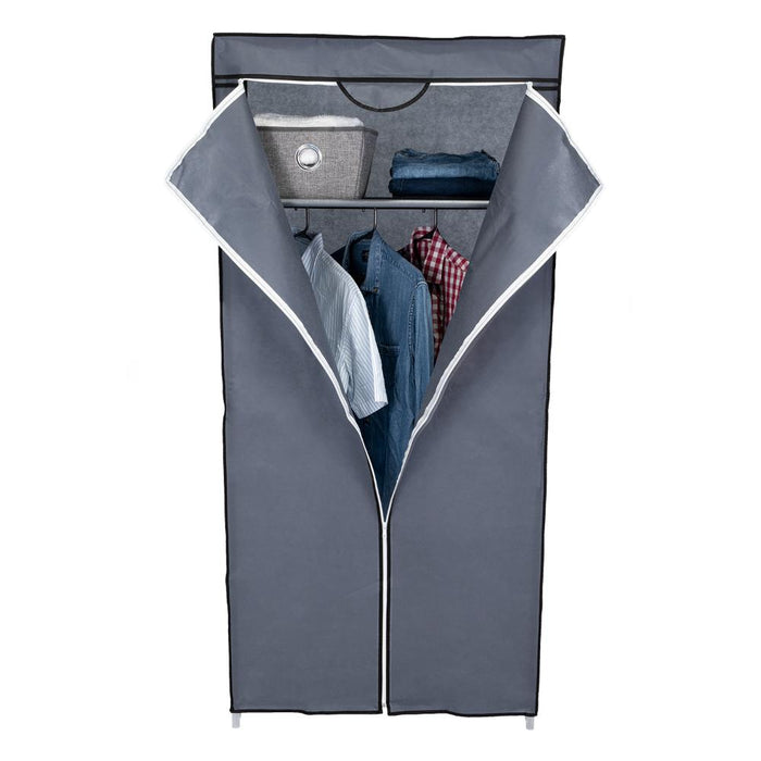Closet Portátil Jeasken, Gris, Variedad de Entrepaños en Tela